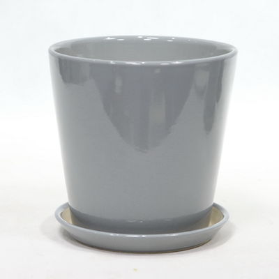 ซื้อ เครื่องปลูกเซรามิกสีเทากระจ่างกลมในบ้าน พร้อมระบายน้ํา online manufacture