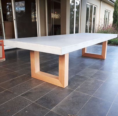 เฟอร์นิเจอร์คอนกรีตกลางแจ้งที่กําหนดเอง GRC Patio Garden Bench Table สําหรับสระว่ายน้ํา